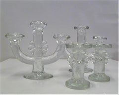 Staffan Gellerstedt for Pukeberg Swedish Modern Group 4 Glass Candleholders