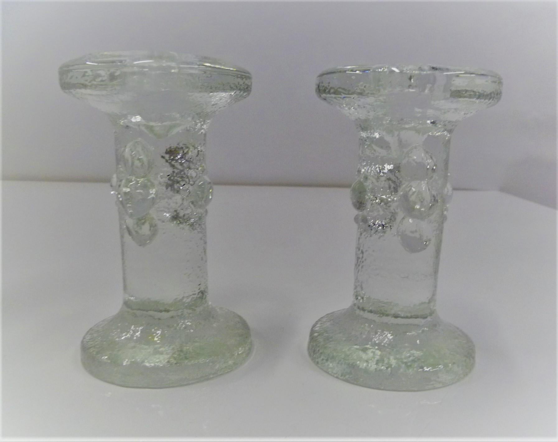 pukeberg glass candle holders