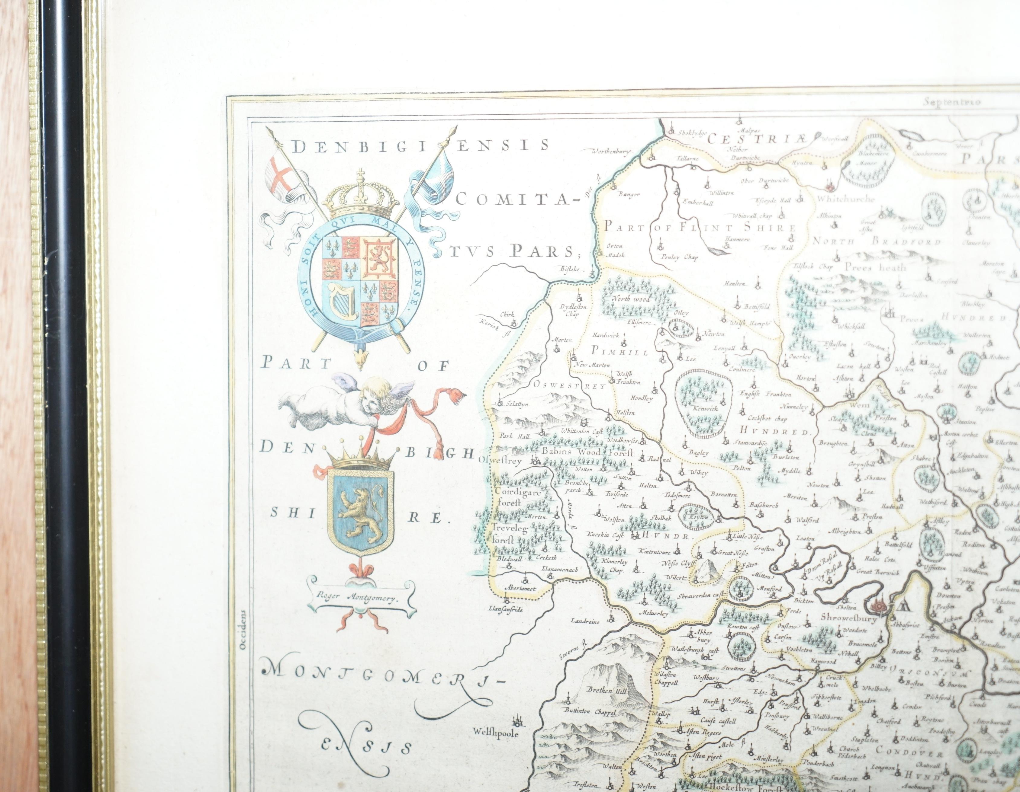 We are delighted to offer for sale this lovely antique Atlas page map of Staffordshire printed in 1645 Amsterdam Staffordiensis Comitatvs Vulgo

This one is two pages from an antique atlas, it has been plate printed and hand coloured, the detail