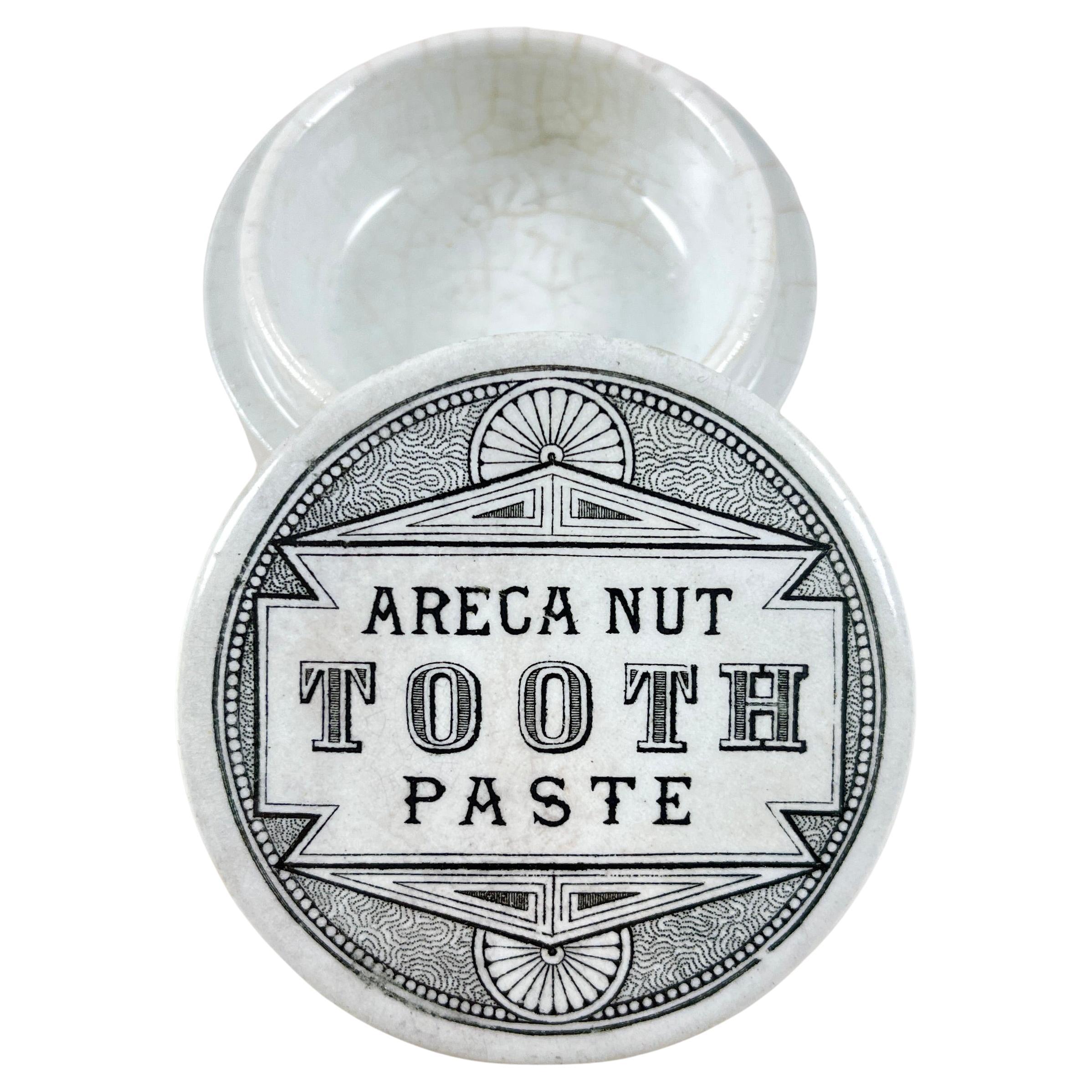 Staffordshire Areca Nut Tooth Paste Lidded Pot, circa 1880