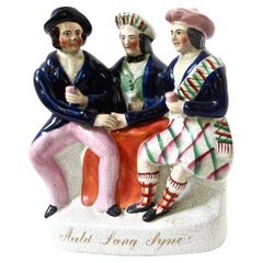 Staffordshire "Auld Lang Syne" '3' Figured Porcelain circa 1850. English