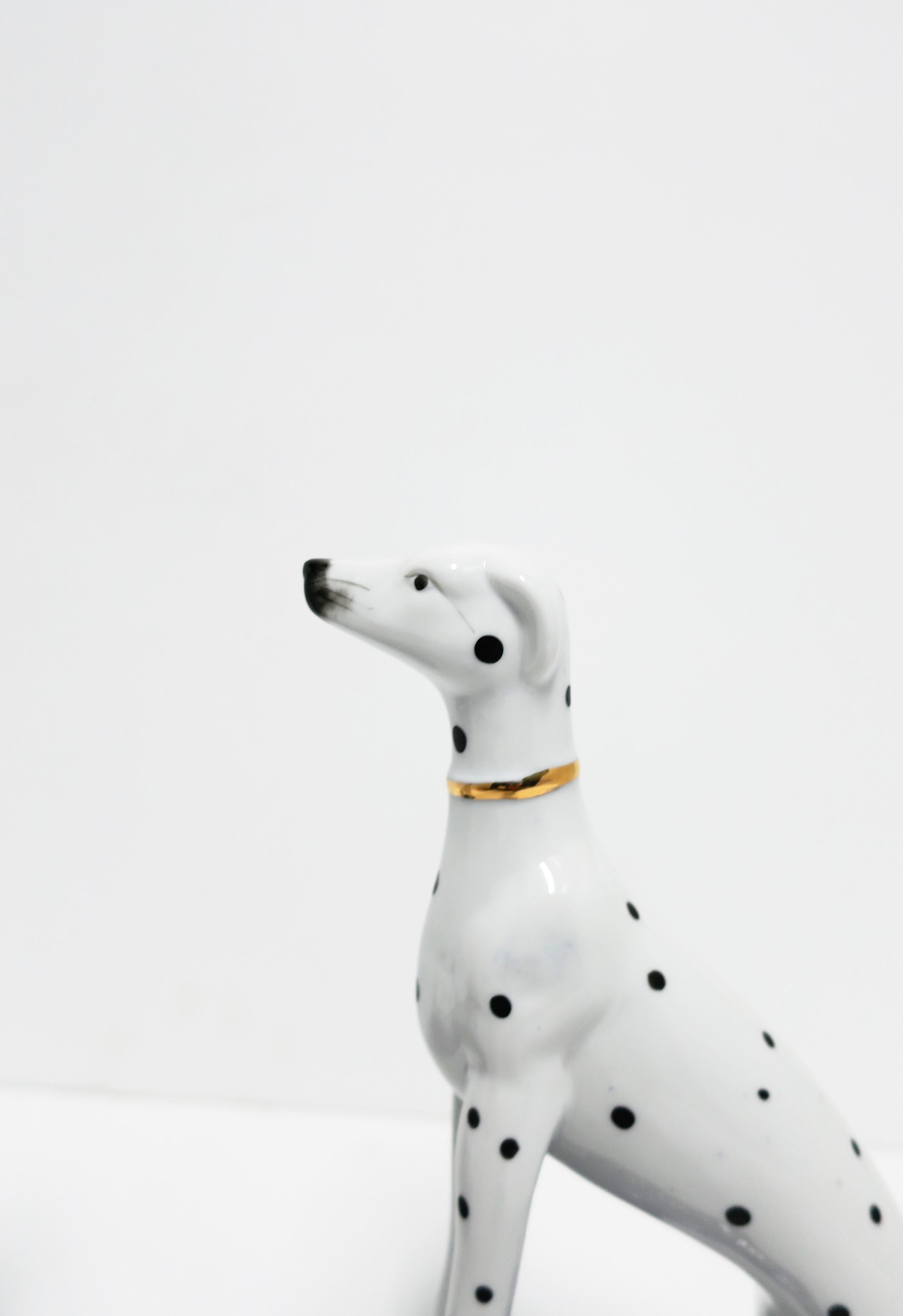 Staffordshire Black and White Greyhound Whippet Dalmatian Dogs Bookends, Pair 8