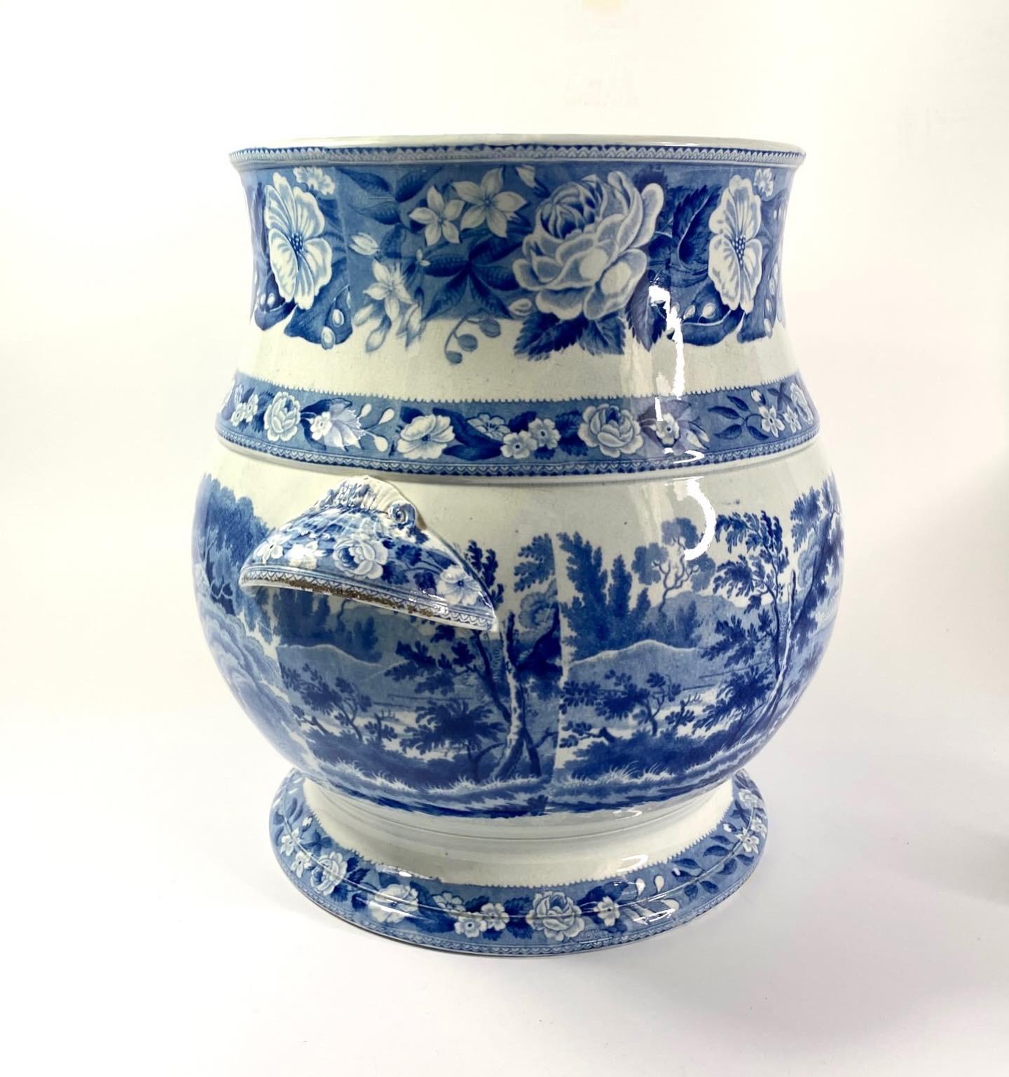 Staffordshire blue and white printed pail, c. 1830. 1