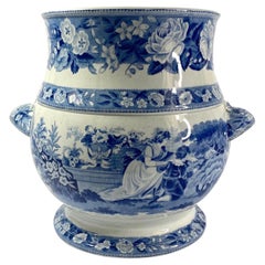 Staffordshire blue and white printed pail, c. 1830.