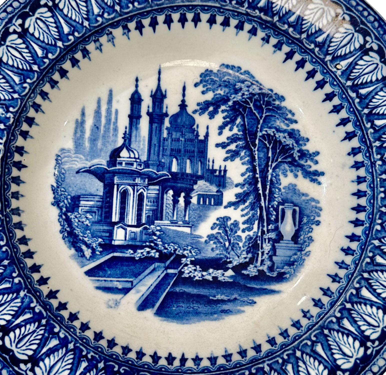 A rare Staffordshire blue and white transfer ware bowl in great condition. England, circa 1820s.
