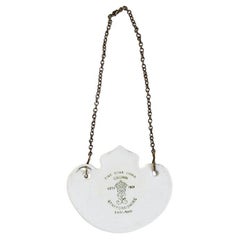 Staffordshire Ceramic Antique Hand Painted Bone China Liquor Sherry Bottle Tag