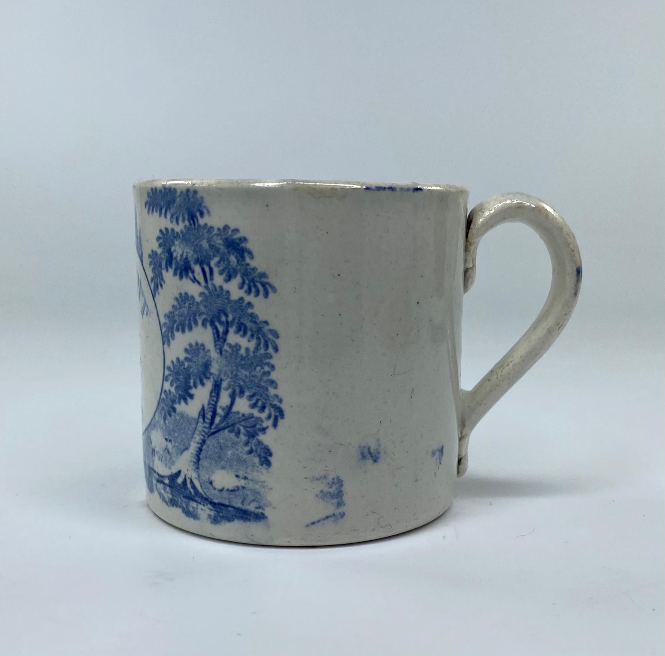 English Staffordshire Child’s Mug ‘Present for Thomas’, c. 1830