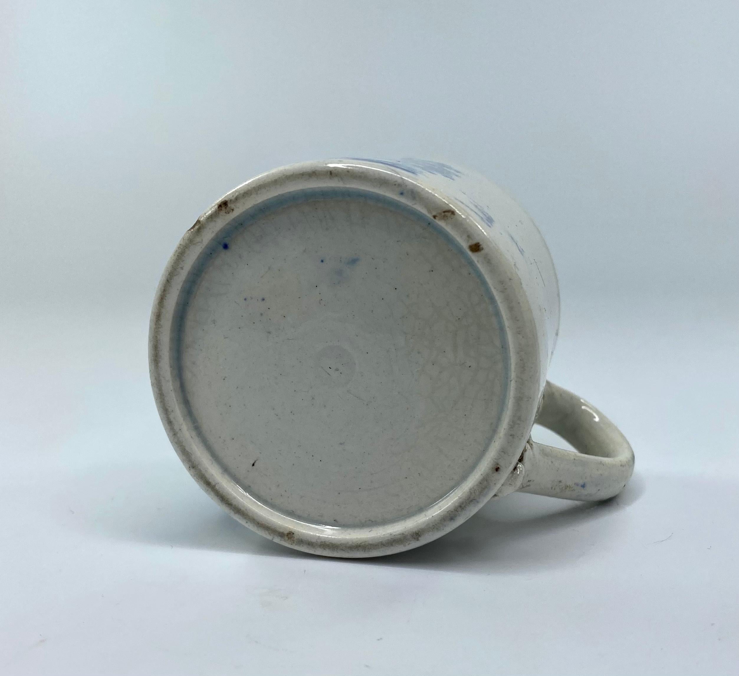 Staffordshire Child’s Mug ‘Present for Thomas’, c. 1830 In Good Condition In Gargrave, North Yorkshire