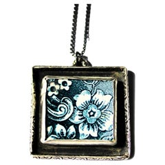 Staffordshire China Silver Pendant Necklace