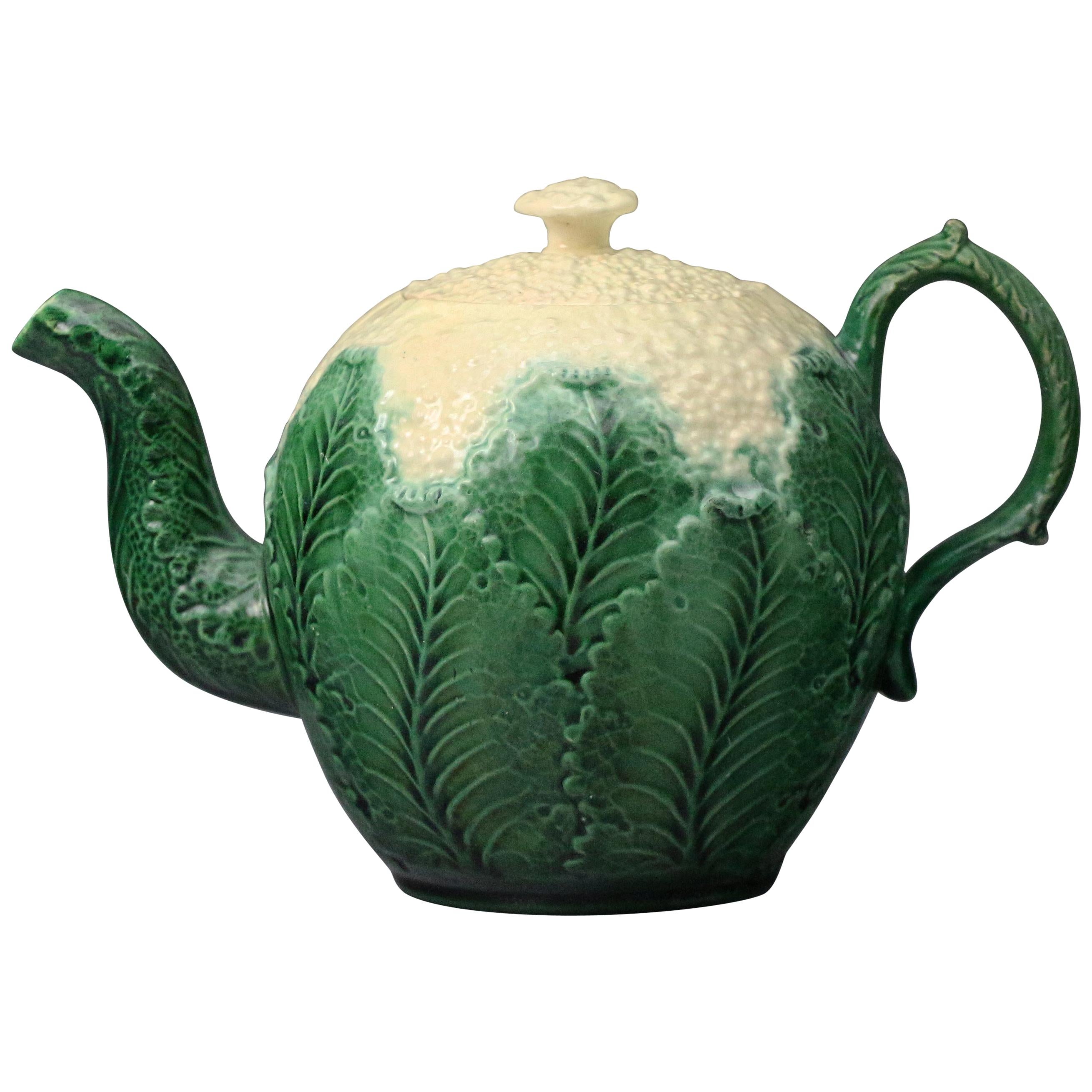 Staffordshire Creamware Pottery Cauliflower Teapot Period, circa 1760, English