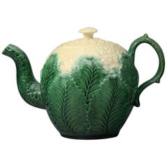 Antique Staffordshire Creamware Pottery Cauliflower Teapot Period, circa 1760, English