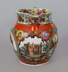 Staffordshire Creamware Small Jug with Birds