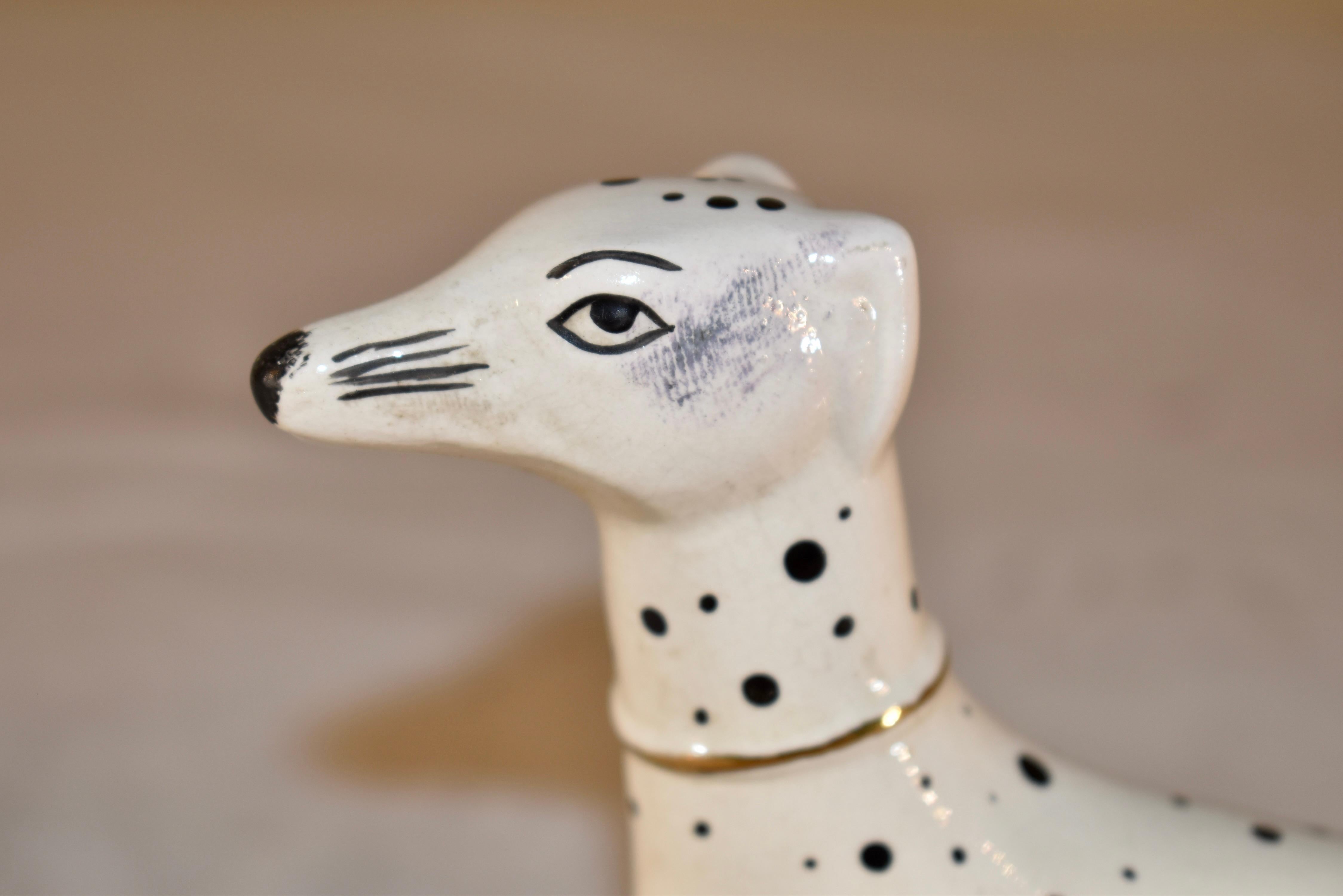 English Staffordshire Dalmatian Pen Holder, Circa 1960's For Sale
