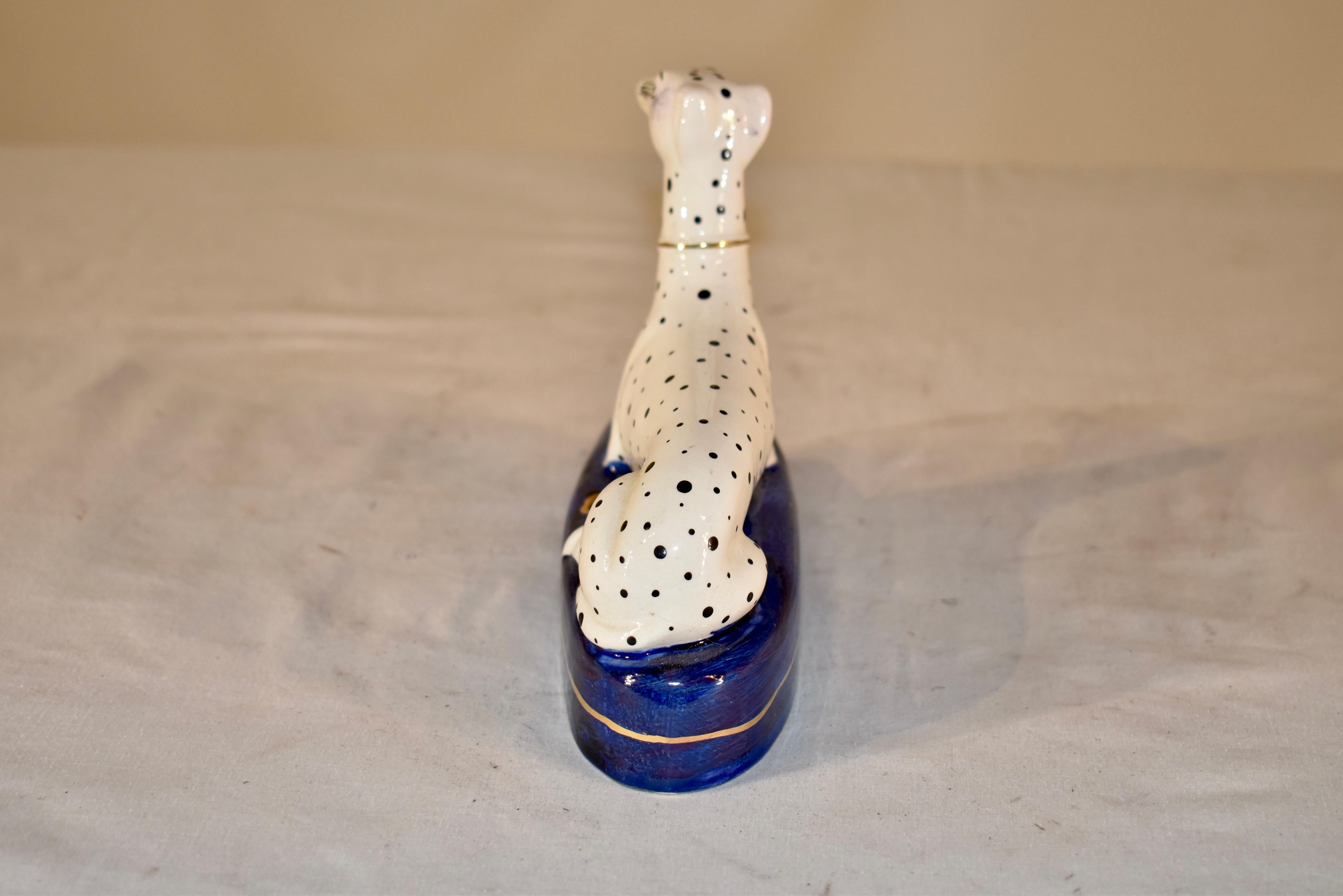 Staffordshire Dalmatian Pen Holder, Circa 1960's In Good Condition For Sale In High Point, NC