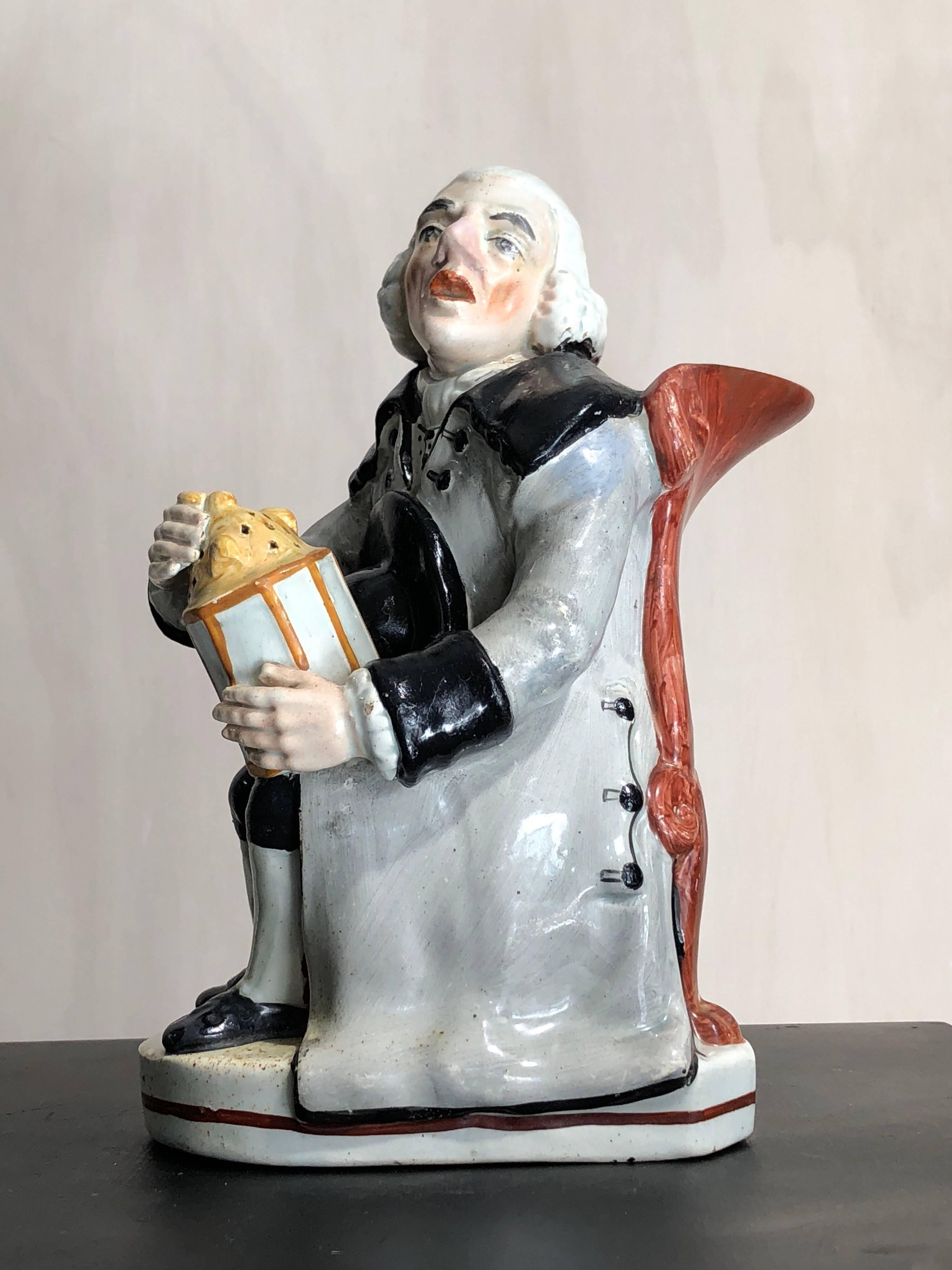 Staffordshire Digital Jug, ‘the Night Watchman’, circa 1815 In Good Condition For Sale In Geelong, Victoria