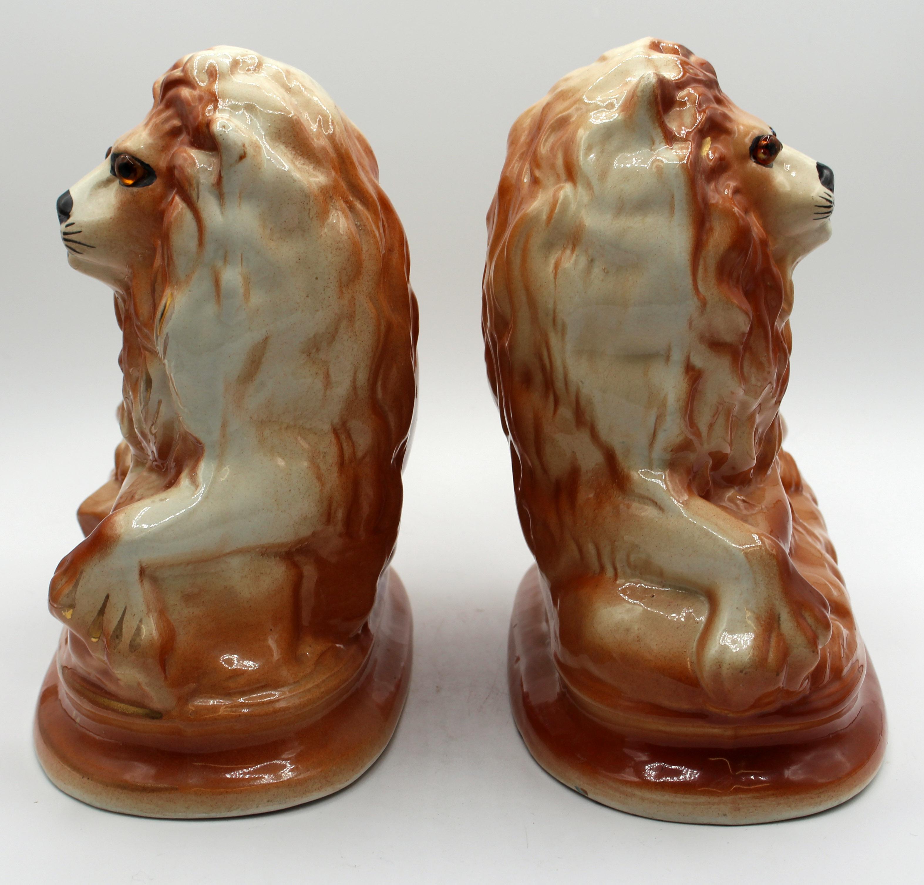 Staffordshire District or Scotland Recumbent Lion Mantle Guardians 1