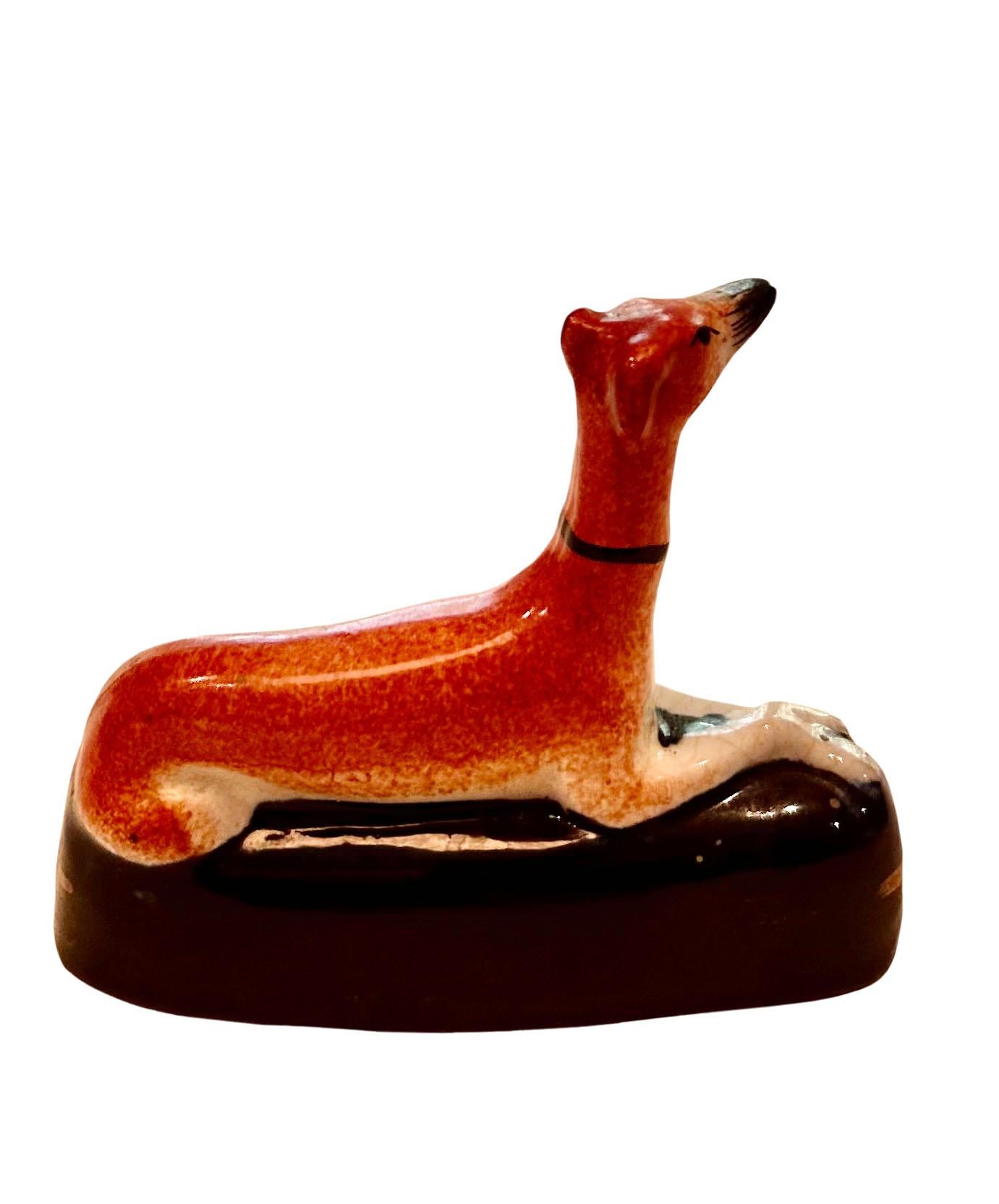 Staffordshire Dog Inkwell In Good Condition For Sale In Tampa, FL