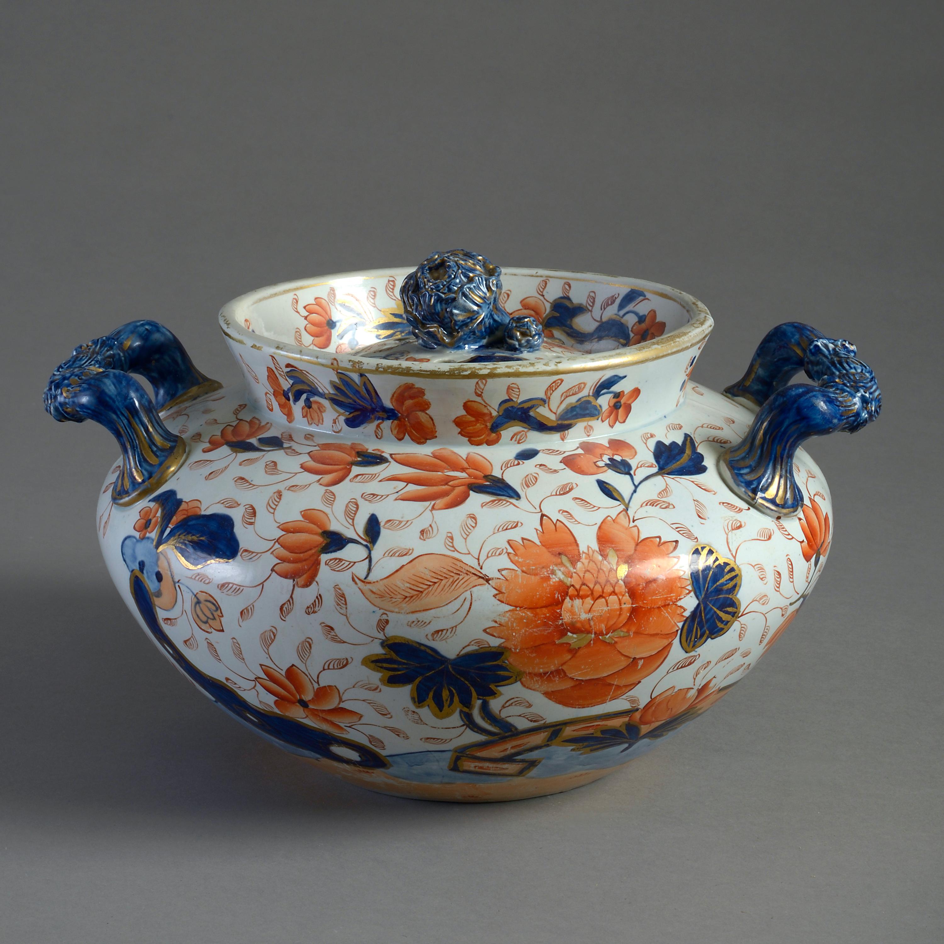 A large Regency Mason’s ironstone Japan pattern potpourri, circa 1820.