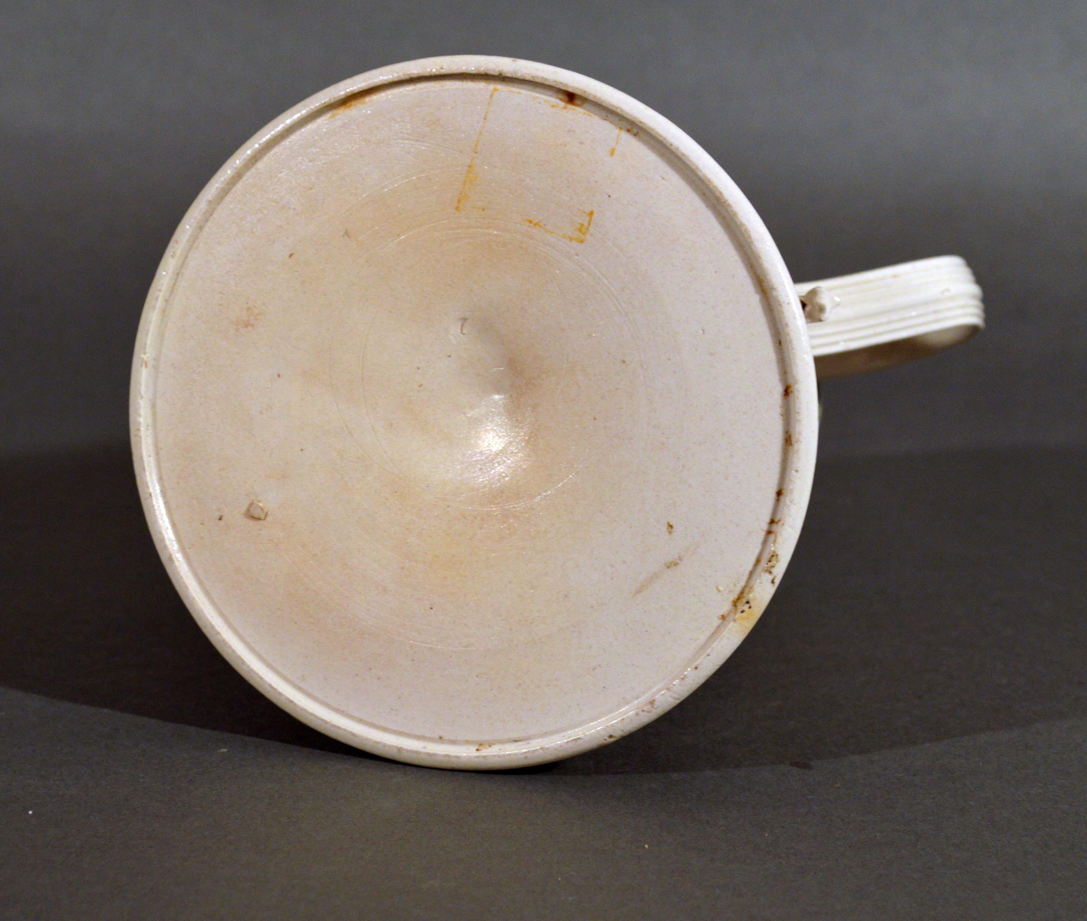 18th Century Staffordshire Enameled Salt glaze Stoneware Chinoiserie Coffee Pot & Cover, Cir