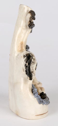 Staffordshire English Pottery Dog Saving Drowning Boy Spill Vase