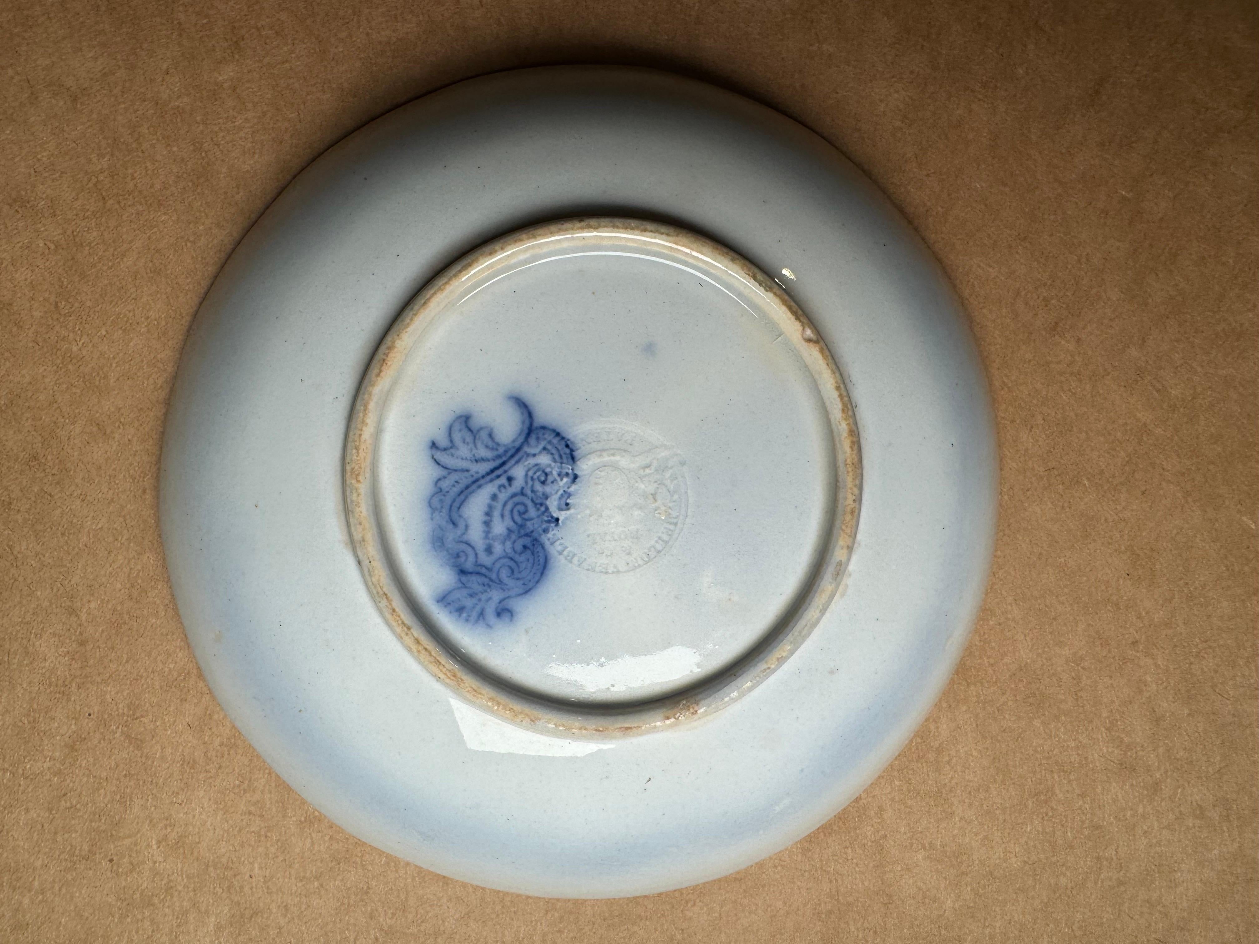 Plato de cerámica de Staffordshire Inglés Whampoa Patrón Impreso por Transferencia 6,25 3