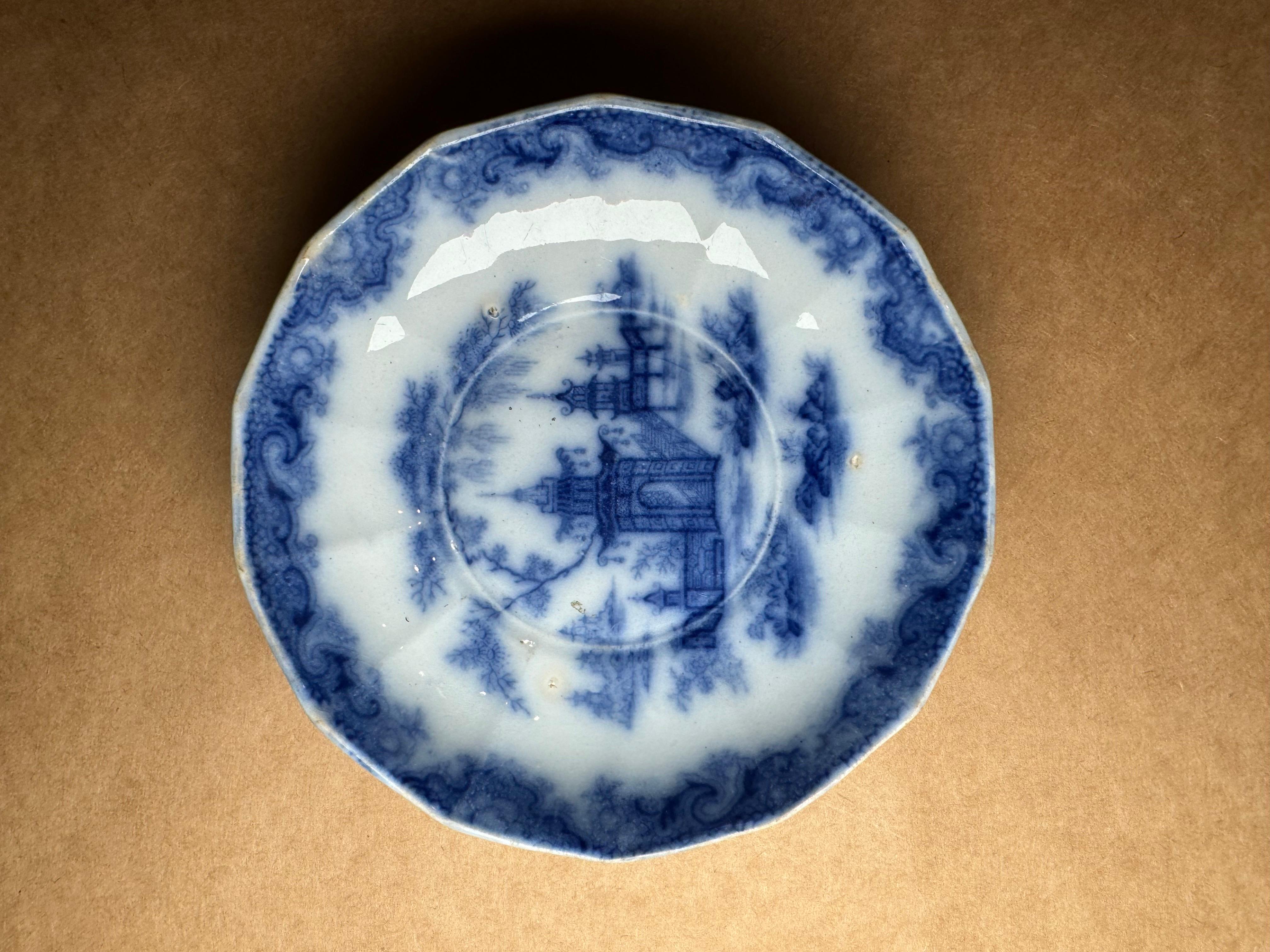 Plato de cerámica de Staffordshire Inglés Whampoa Patrón Impreso por Transferencia 6,25 5