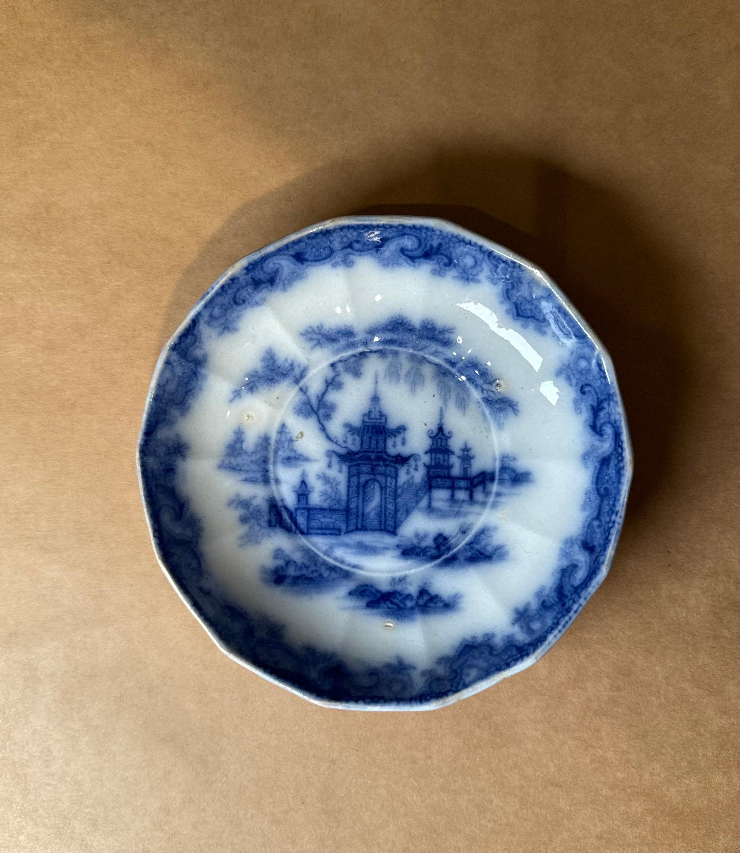 Plato de cerámica de Staffordshire Inglés Whampoa Patrón Impreso por Transferencia 6,25 Al fuego