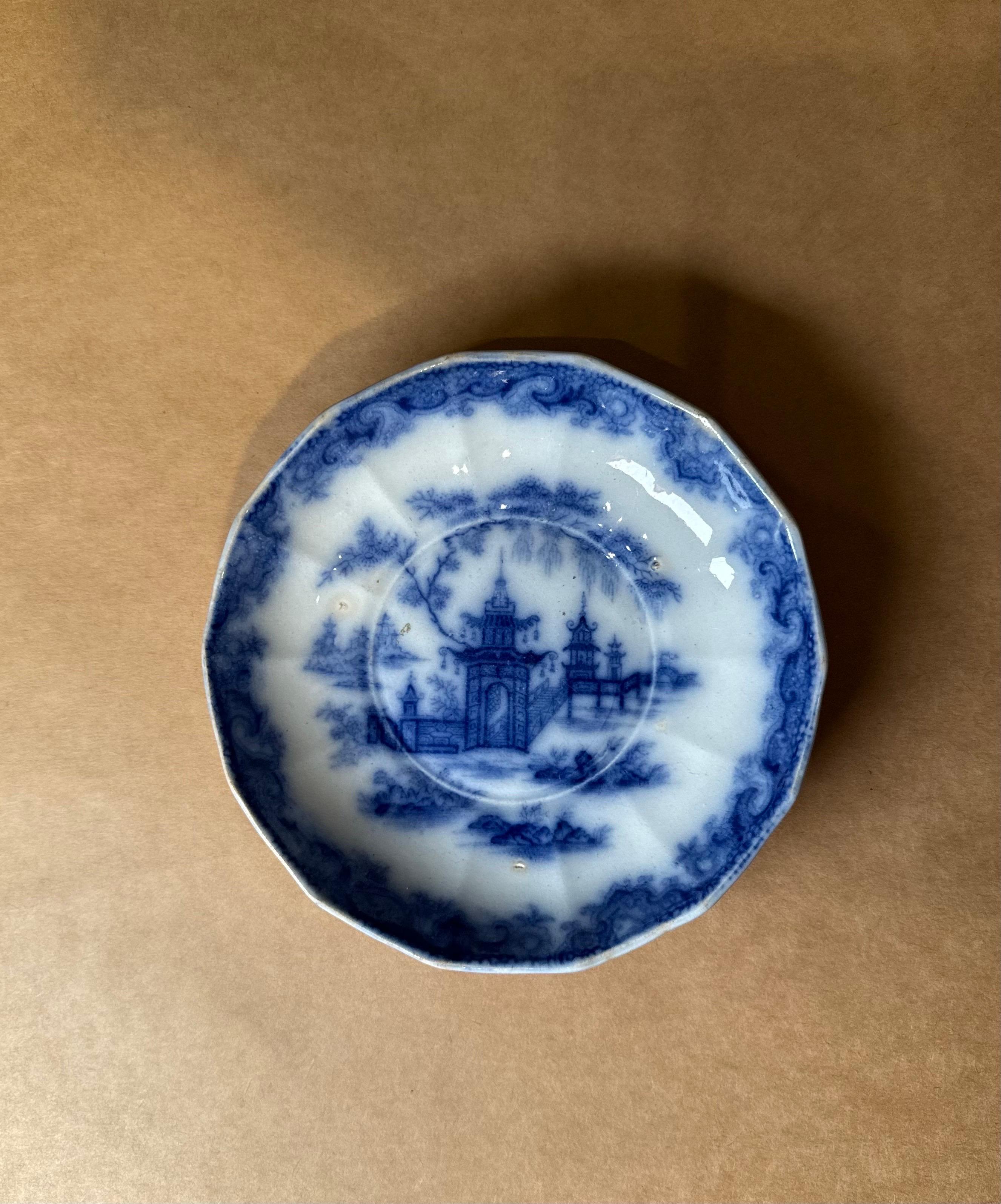 Plato de cerámica de Staffordshire Inglés Whampoa Patrón Impreso por Transferencia 6,25 Cerámico