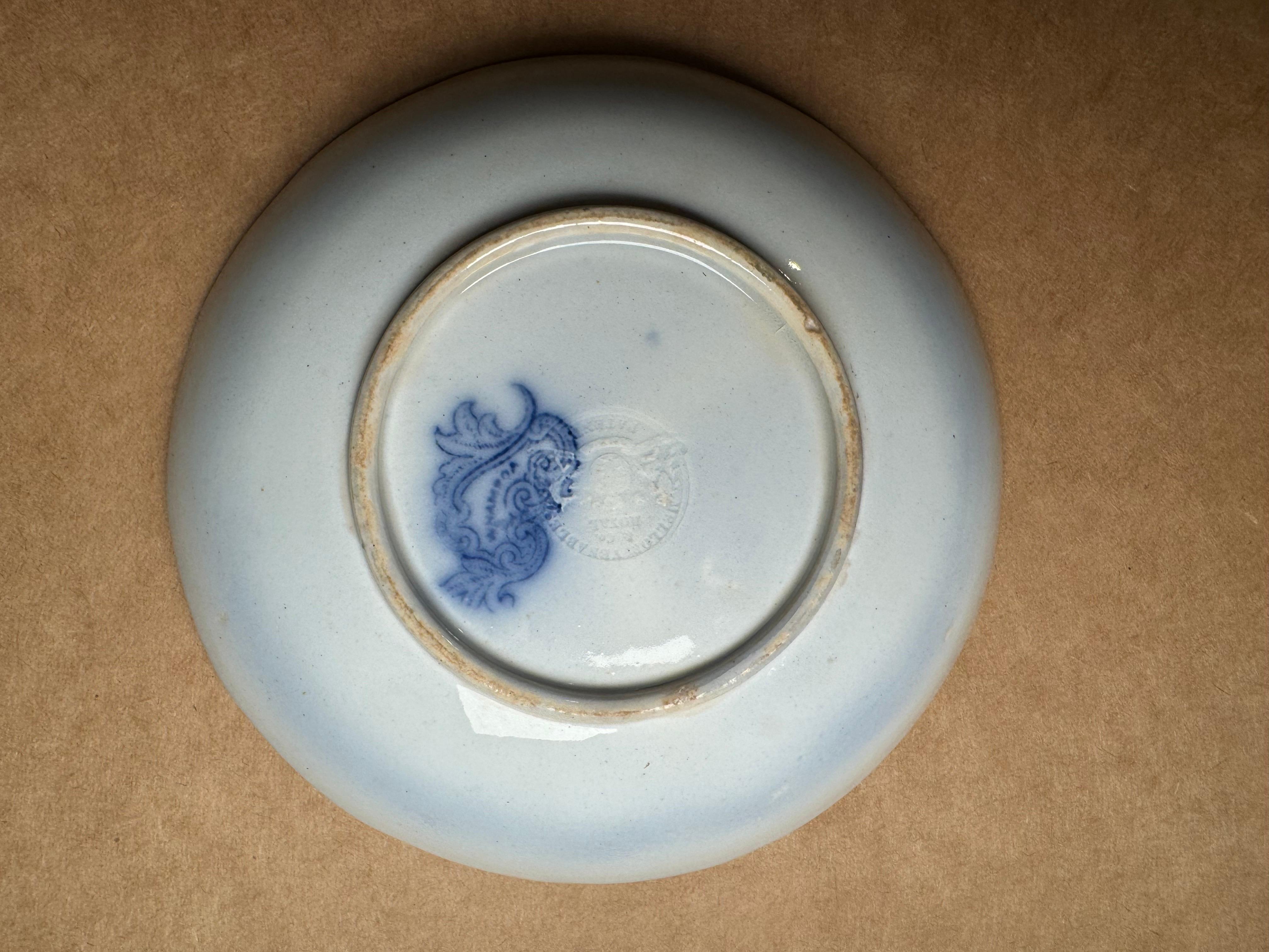 Plato de cerámica de Staffordshire Inglés Whampoa Patrón Impreso por Transferencia 6,25 2