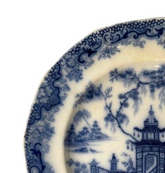 Staffordshire English Whampoa Pattern Transfer-Printed Ceramic 8.25” Plate