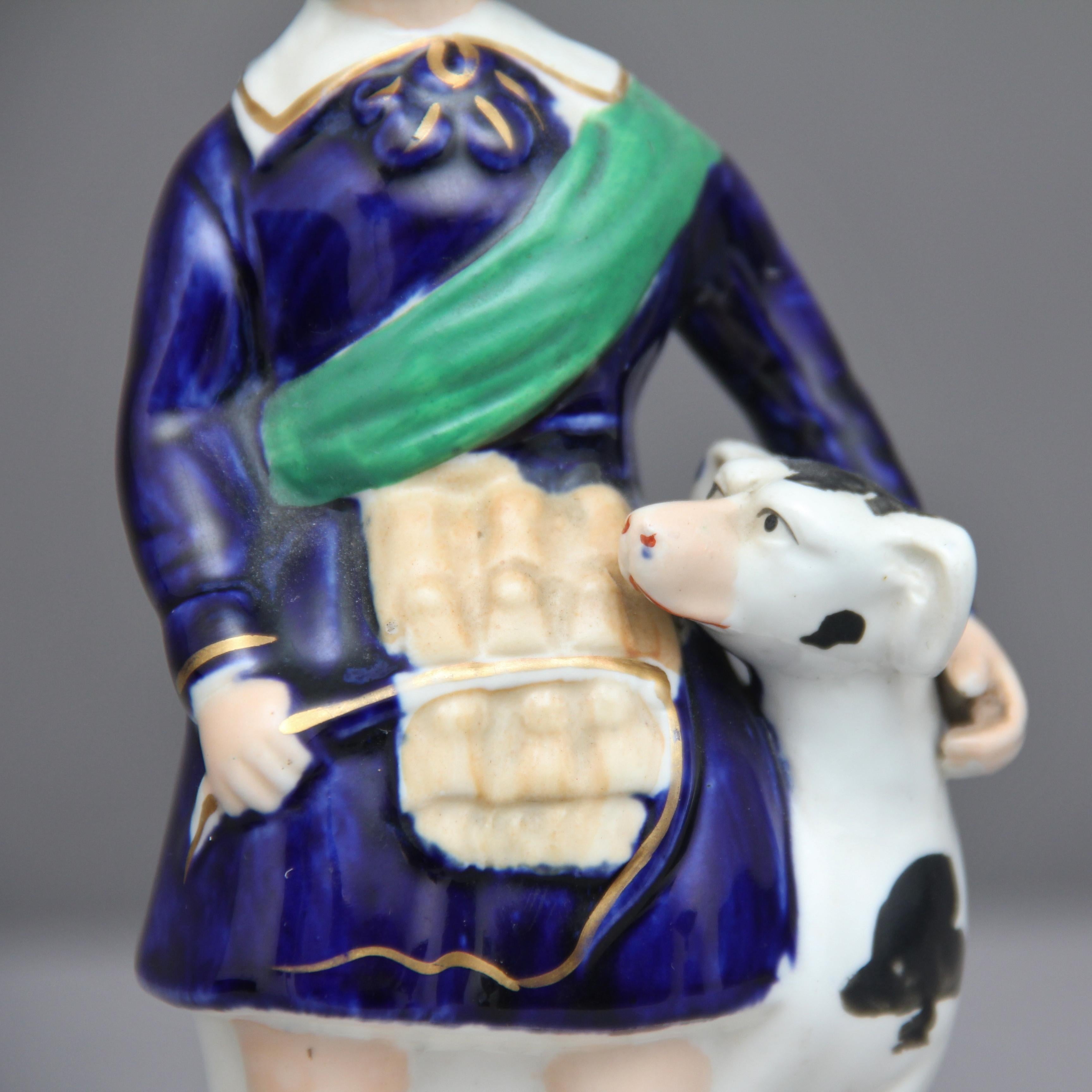 Mid-19th Century Staffordshire Figure of a Boy and His Dog