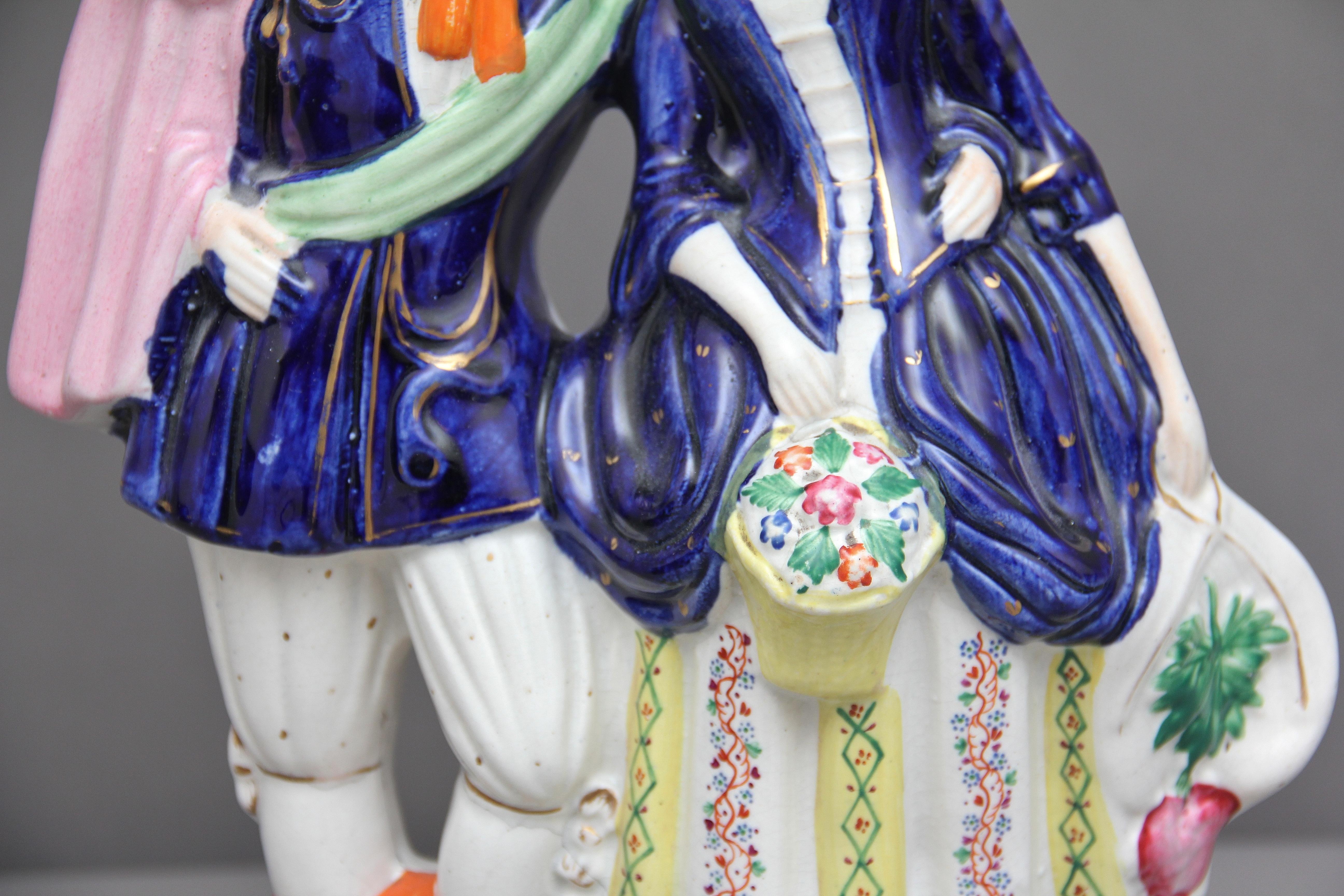 Mid-19th Century Staffordshire Figure of a Man and Woman