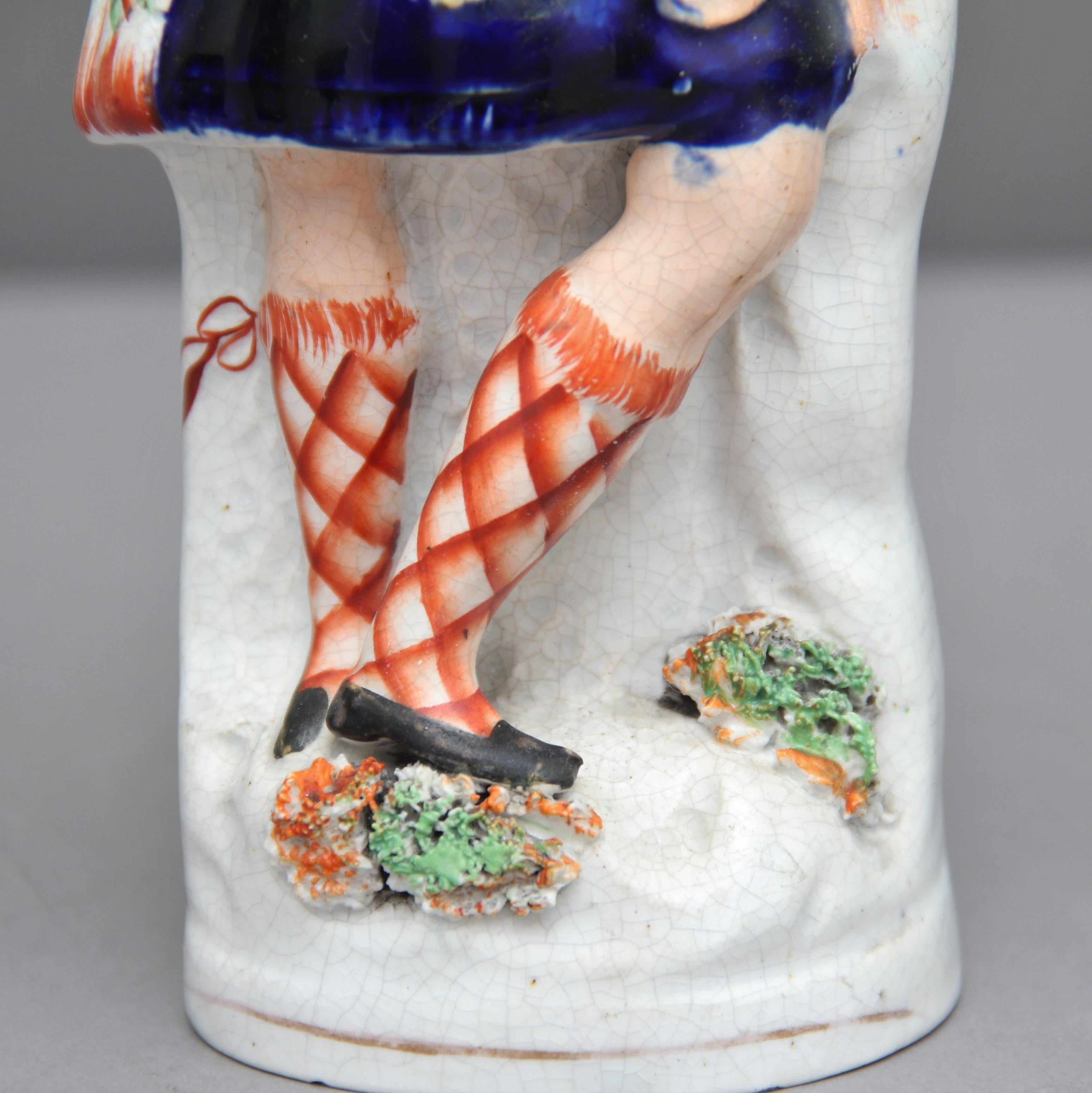 Ceramic Staffordshire Figure of a Scottish Piper