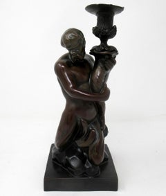 Staffordshire Figure of Male Triton John Flaxman by Wood Caldwell 19th Century
