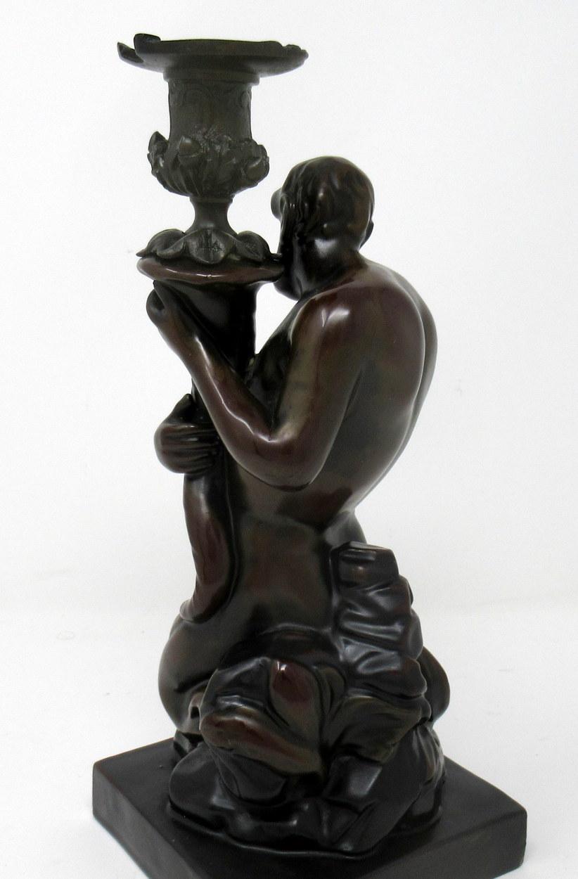 English Staffordshire Figure of Male Triton John Flaxman by Wood Caldwell 19th Century For Sale