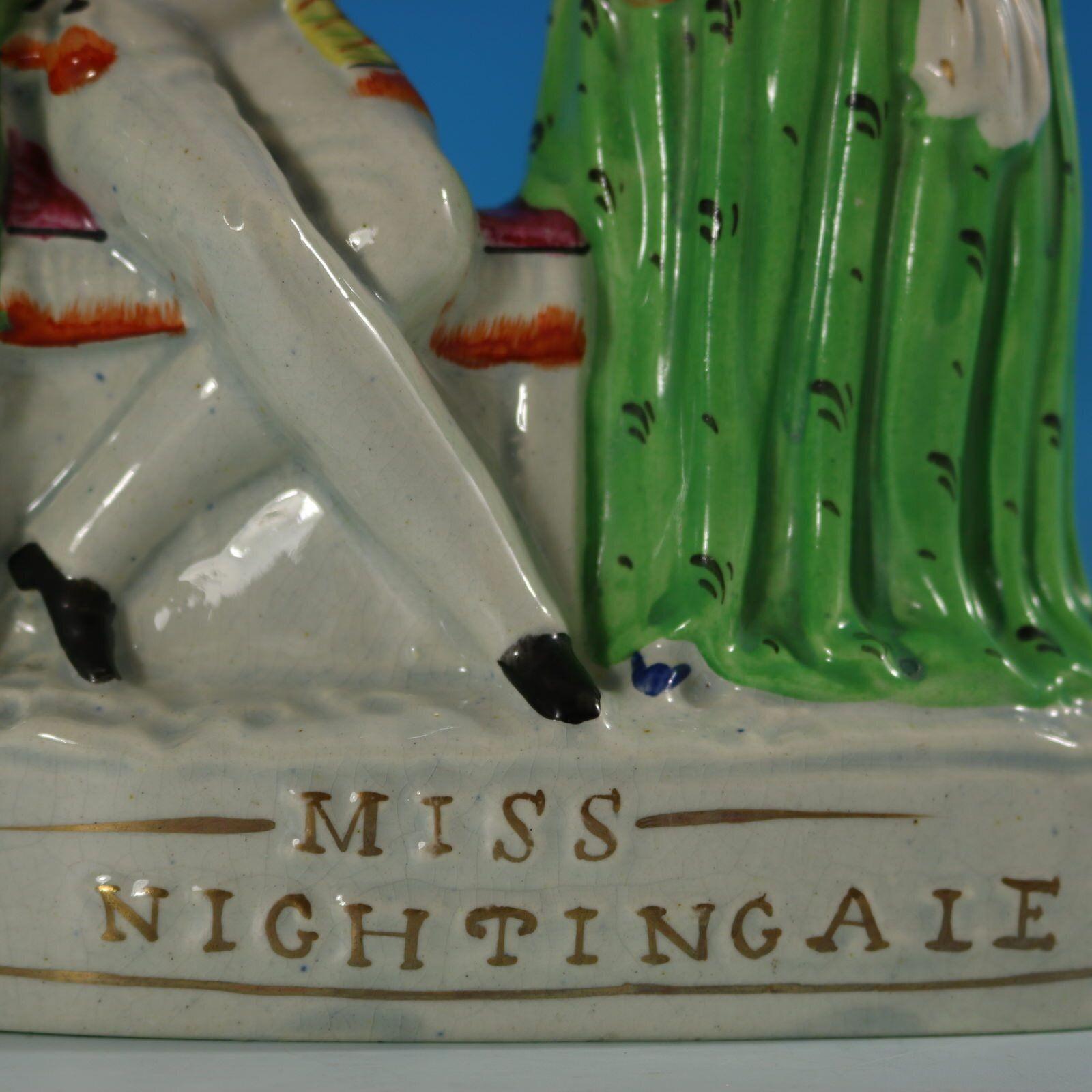 Staffordshire Florence Nightingale with Soldier Figure For Sale 1
