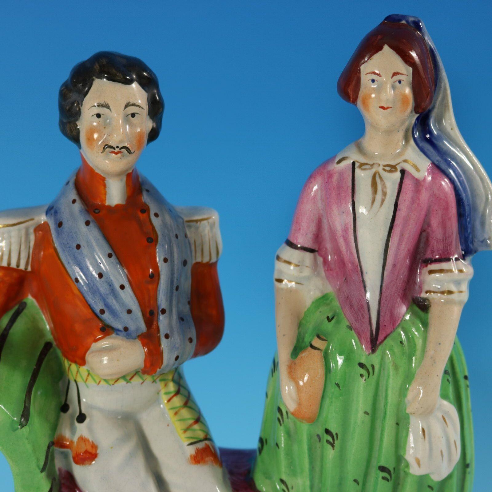 Earthenware Staffordshire Florence Nightingale with Soldier Figure For Sale