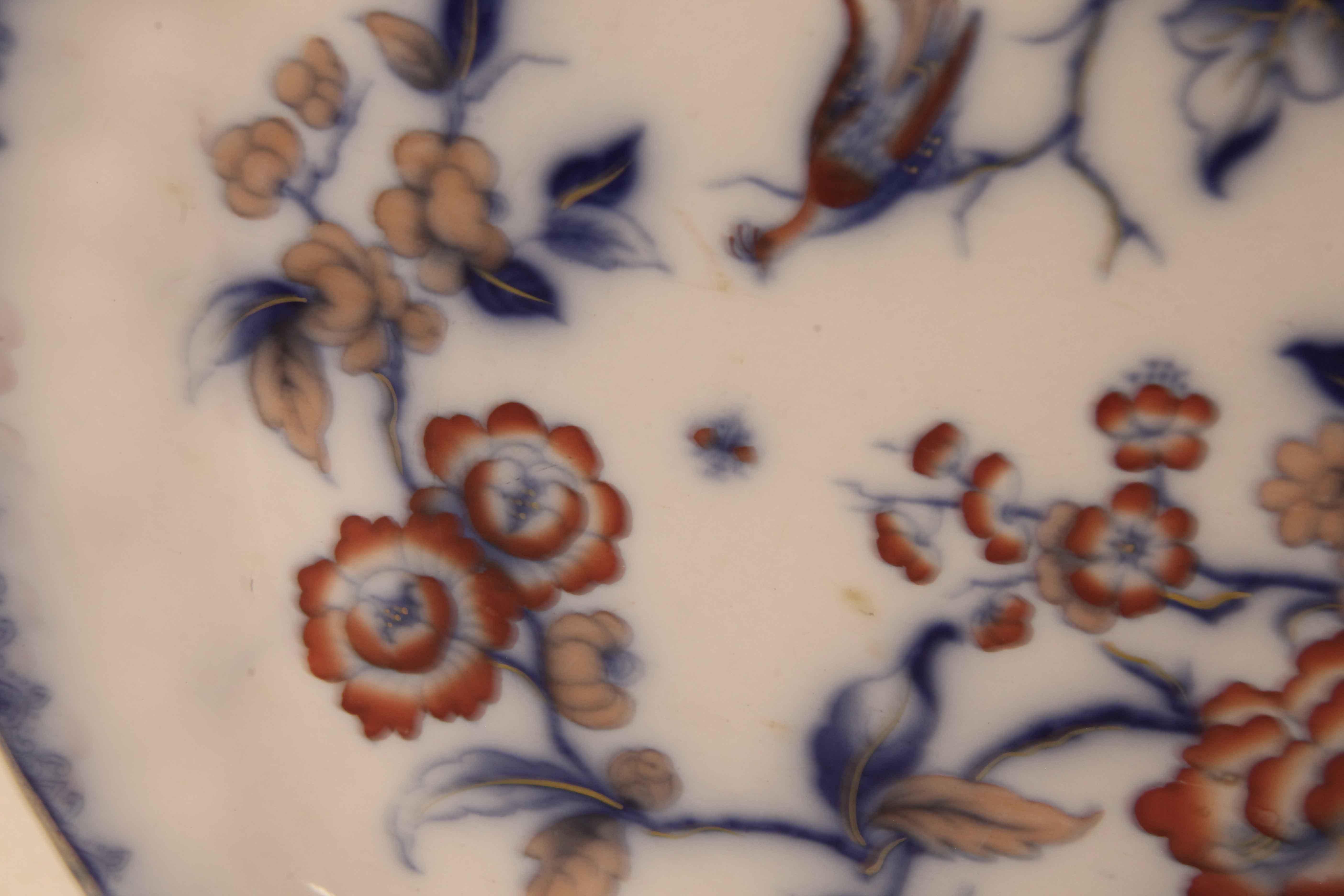 Staffordshire Flow Blue Serving Plate For Sale 2