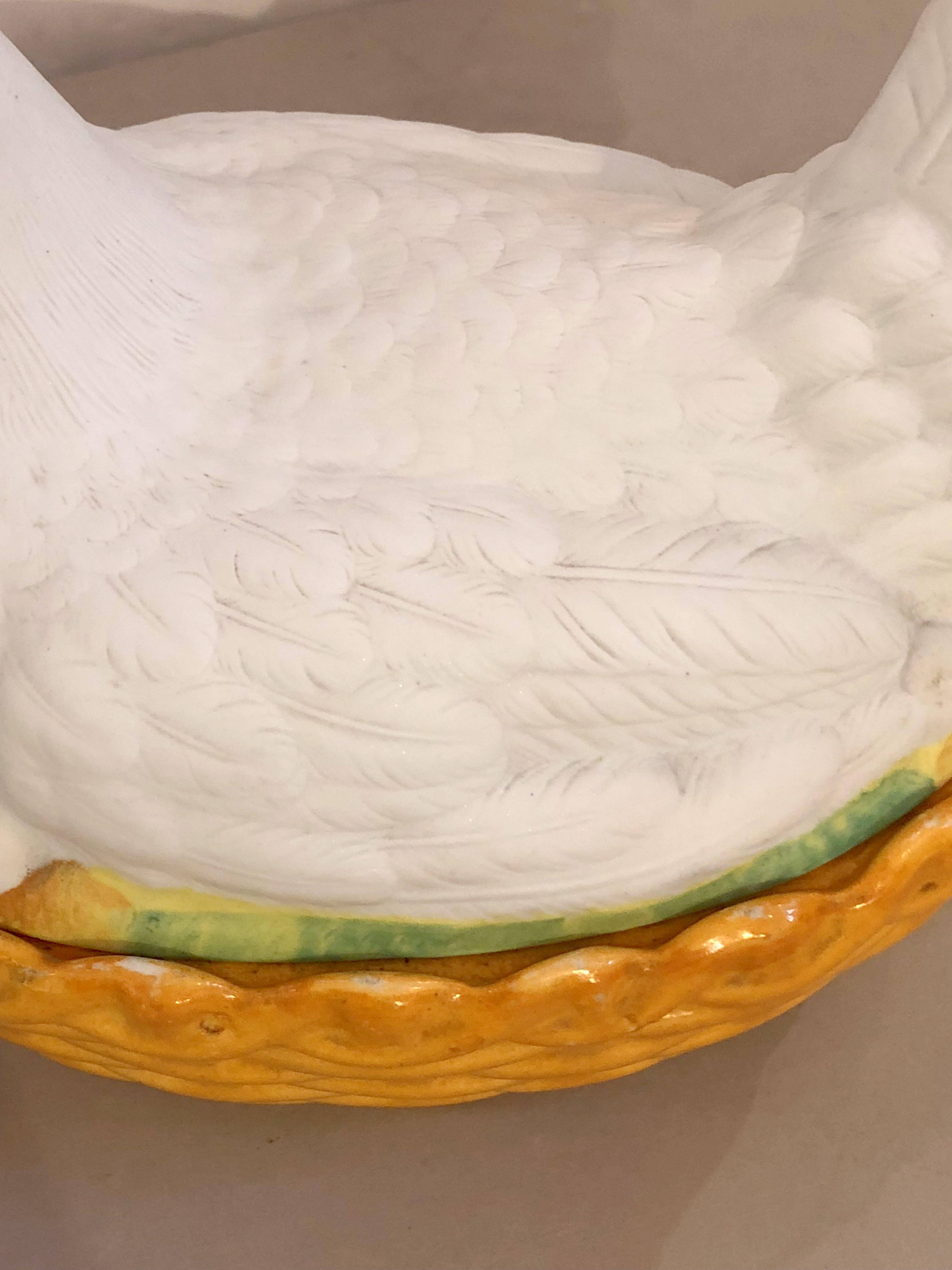Staffordshire Hen on Nest or Basket Tureen from 19th Century, England 4