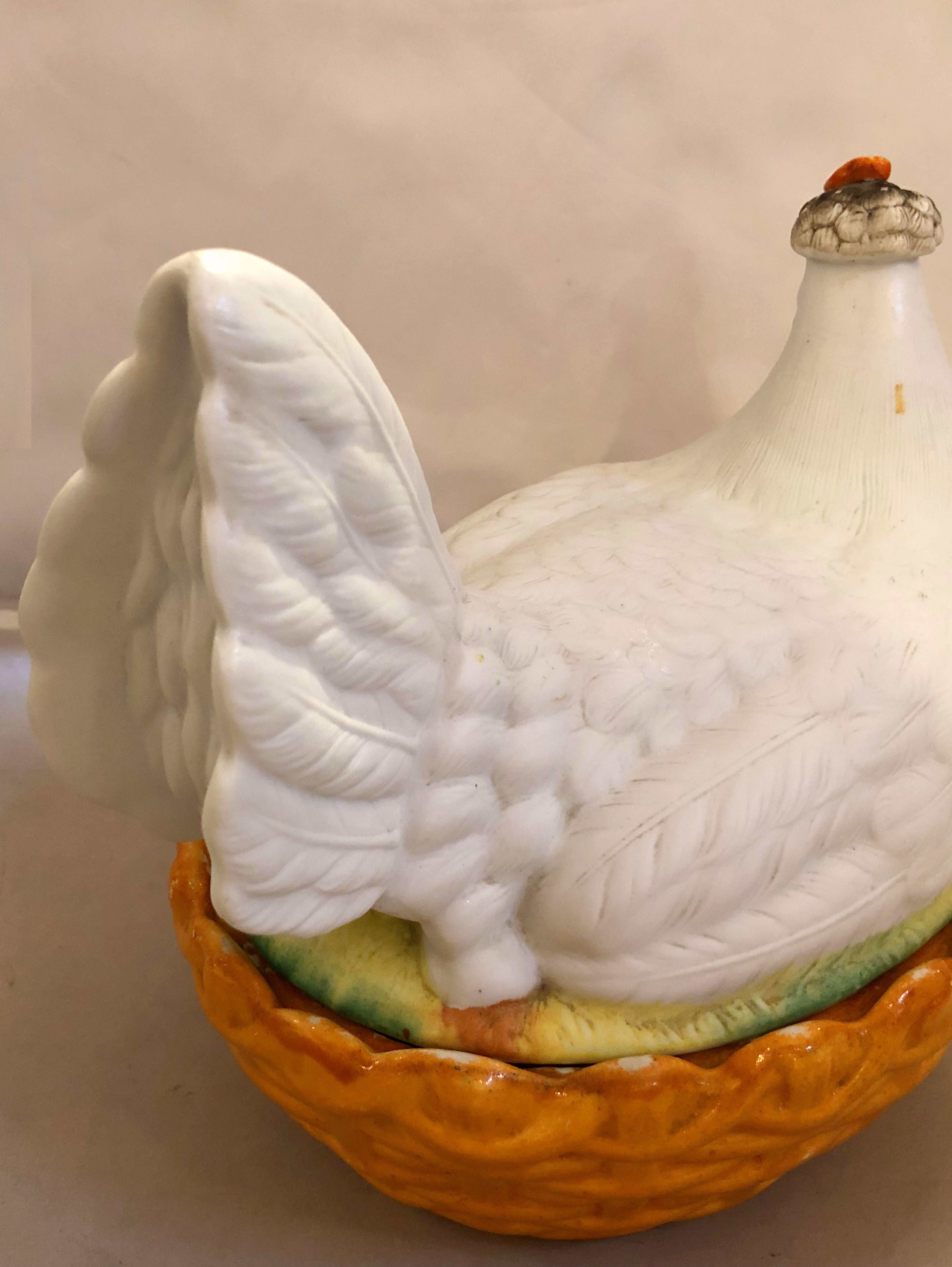 Staffordshire Hen on Nest or Basket Tureen from 19th Century, England 5