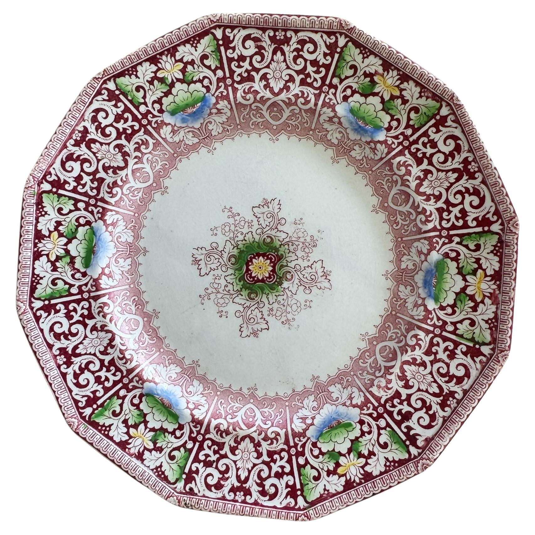 Staffordshire Ironstone Plate For Sale