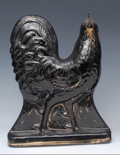 Staffordshire Jackfield Black Cockerels Lady Cavendish's Estate Chatsworth House