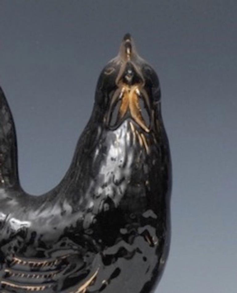 Staffordshire Jackfield Black Cockerels Lady Cavendish's Estate