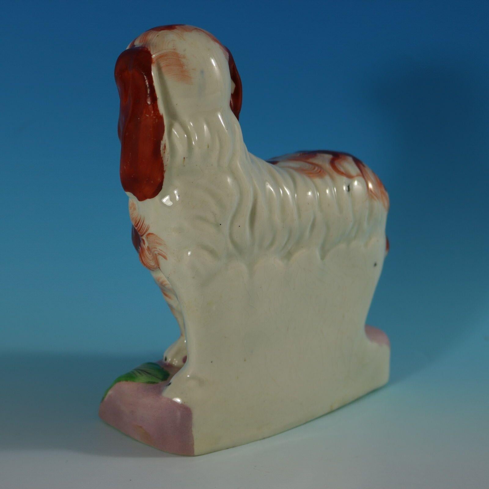 English Staffordshire King Charles Spaniel on Leaf Base For Sale