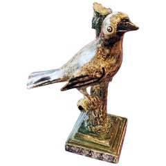 Staffordshire Large Pearlware Whistle Modeled as a Bird on Tree Branch, 1810