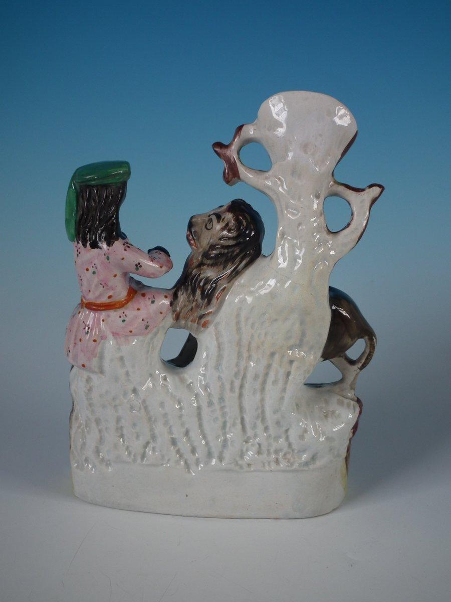 Staffordshire Macombo and Lion Spill Vase 5