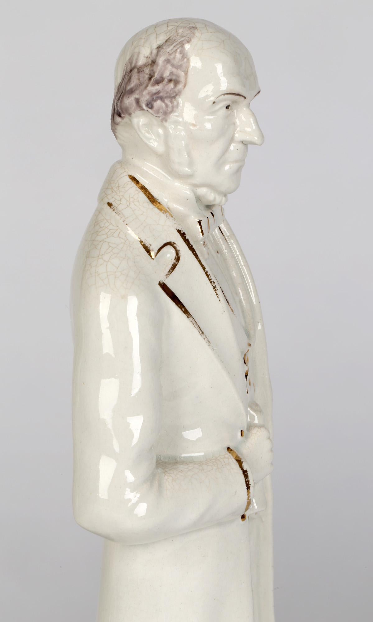 Staffordshire Mr. & Mrs. Gladstone, Paar politische Porträt-Keramikfiguren (Glasiert) im Angebot