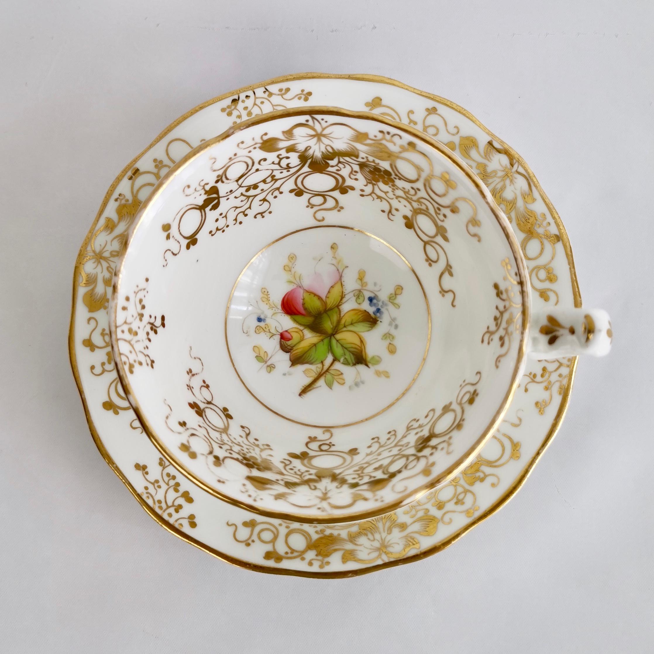 Staffordshire Porcelain Tea Service, White and Gilt, Rococo Revival, circa 1845 3