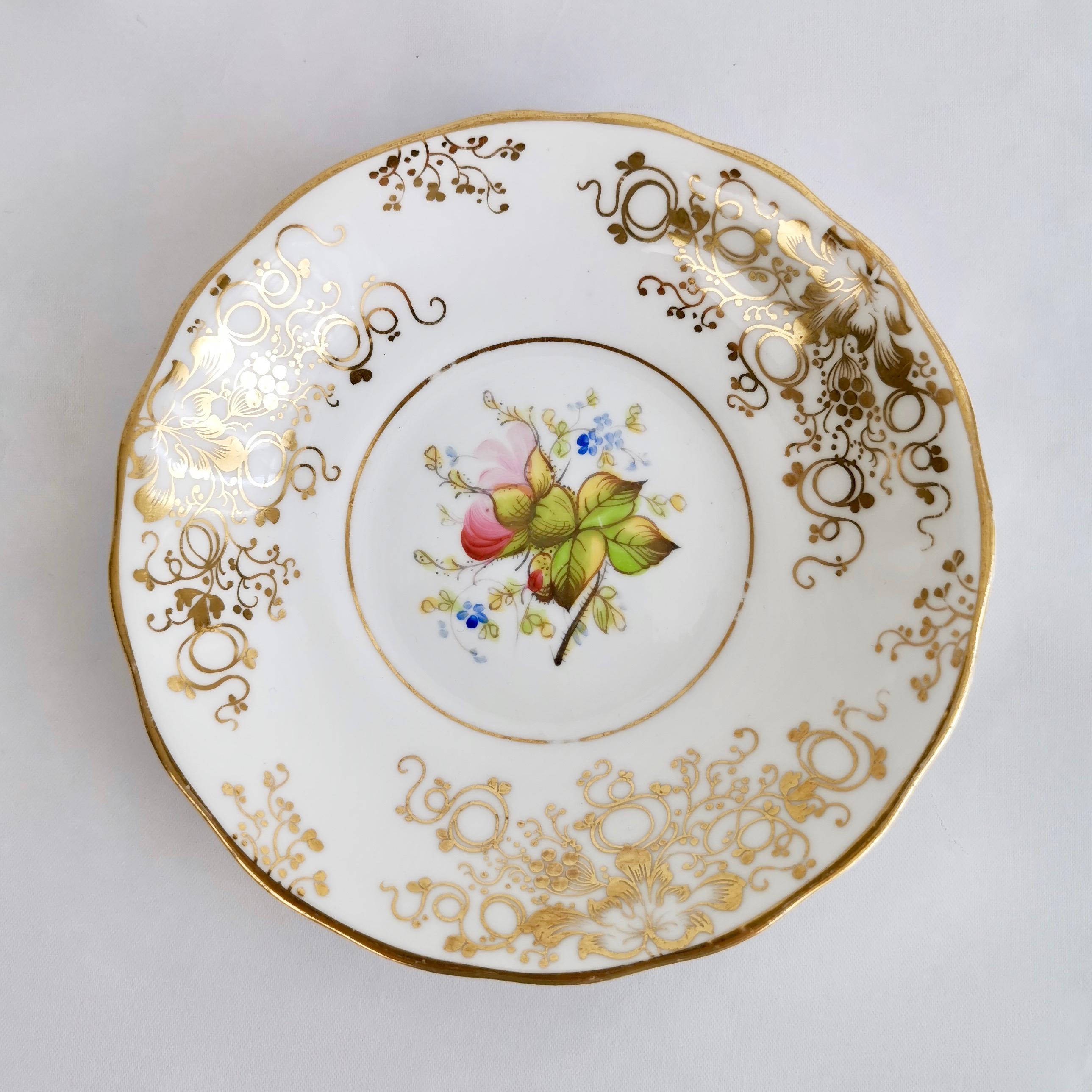 Staffordshire Porcelain Tea Service, White and Gilt, Rococo Revival, circa 1845 4