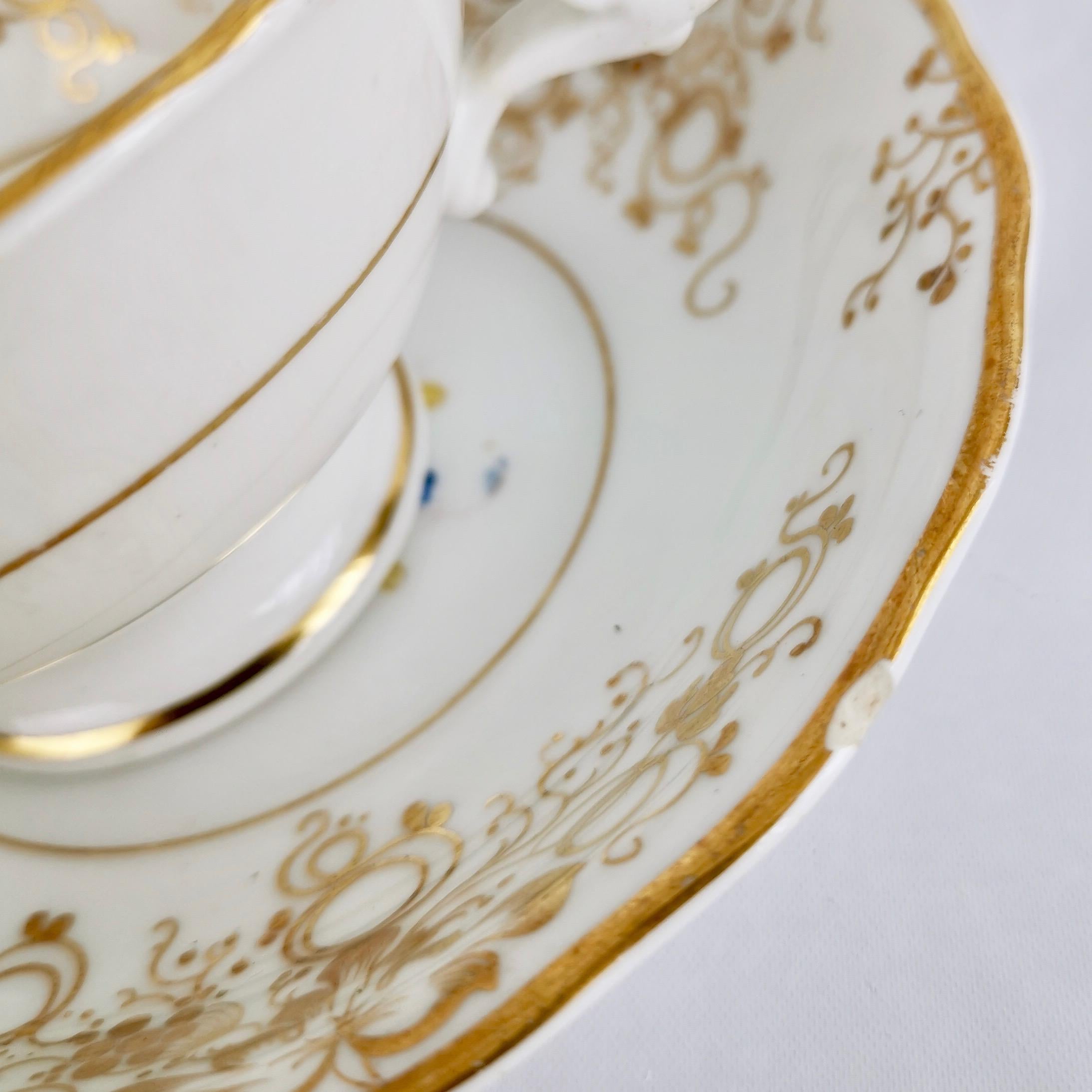 Staffordshire Porcelain Tea Service, White and Gilt, Rococo Revival, circa 1845 8